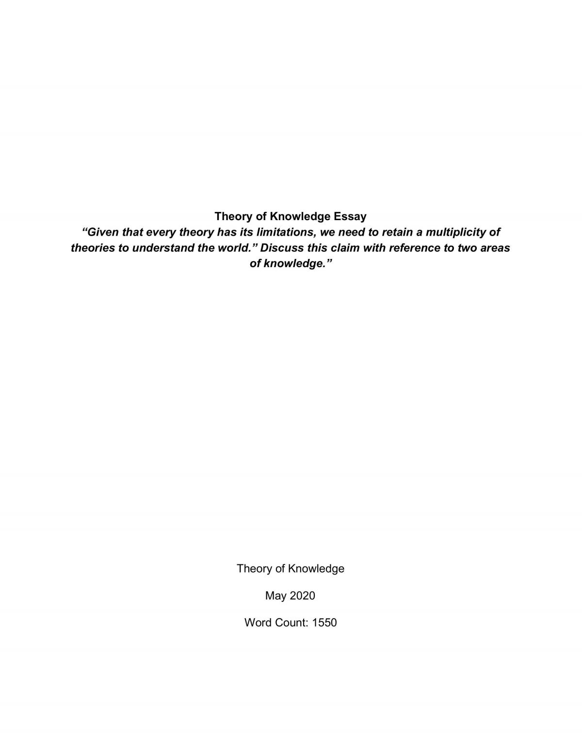 tok essay thesis example