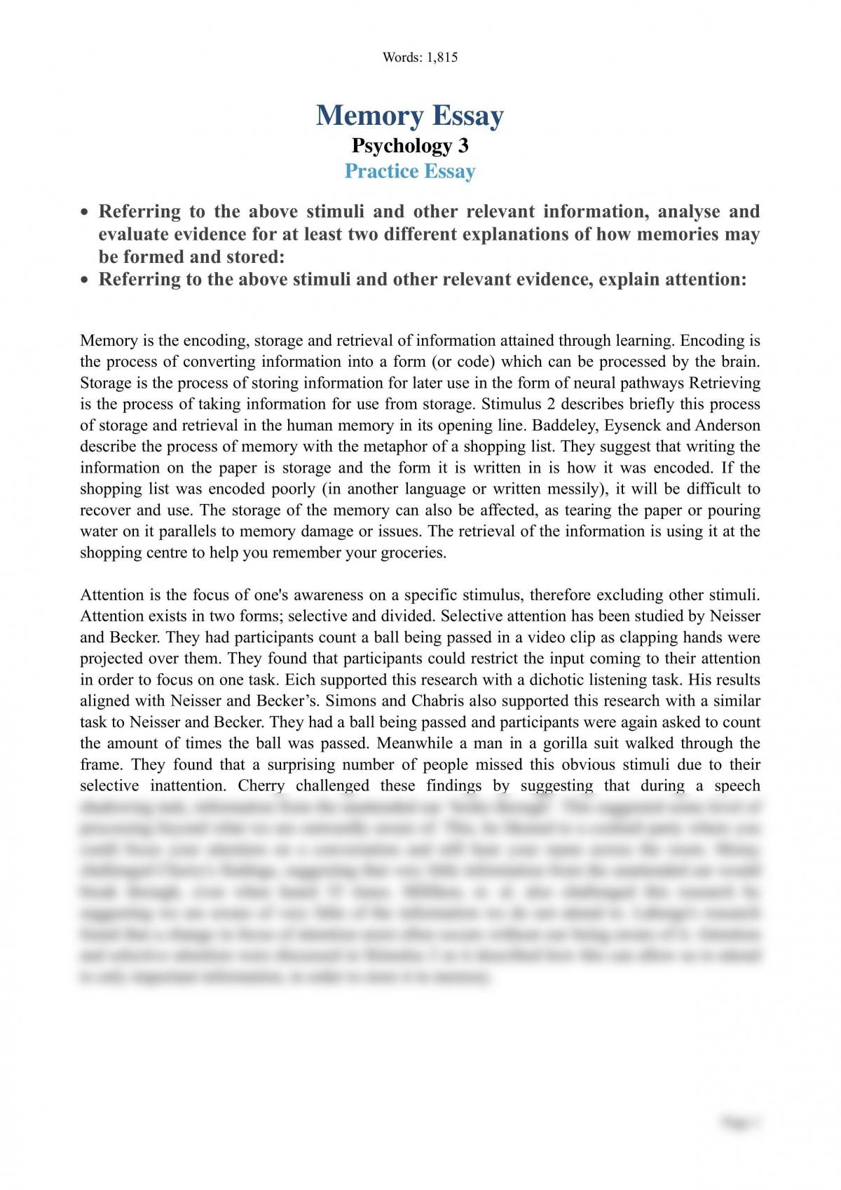 research paper on long memory