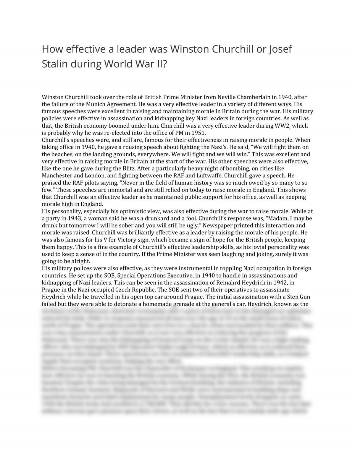 leaving cert history stalin essay