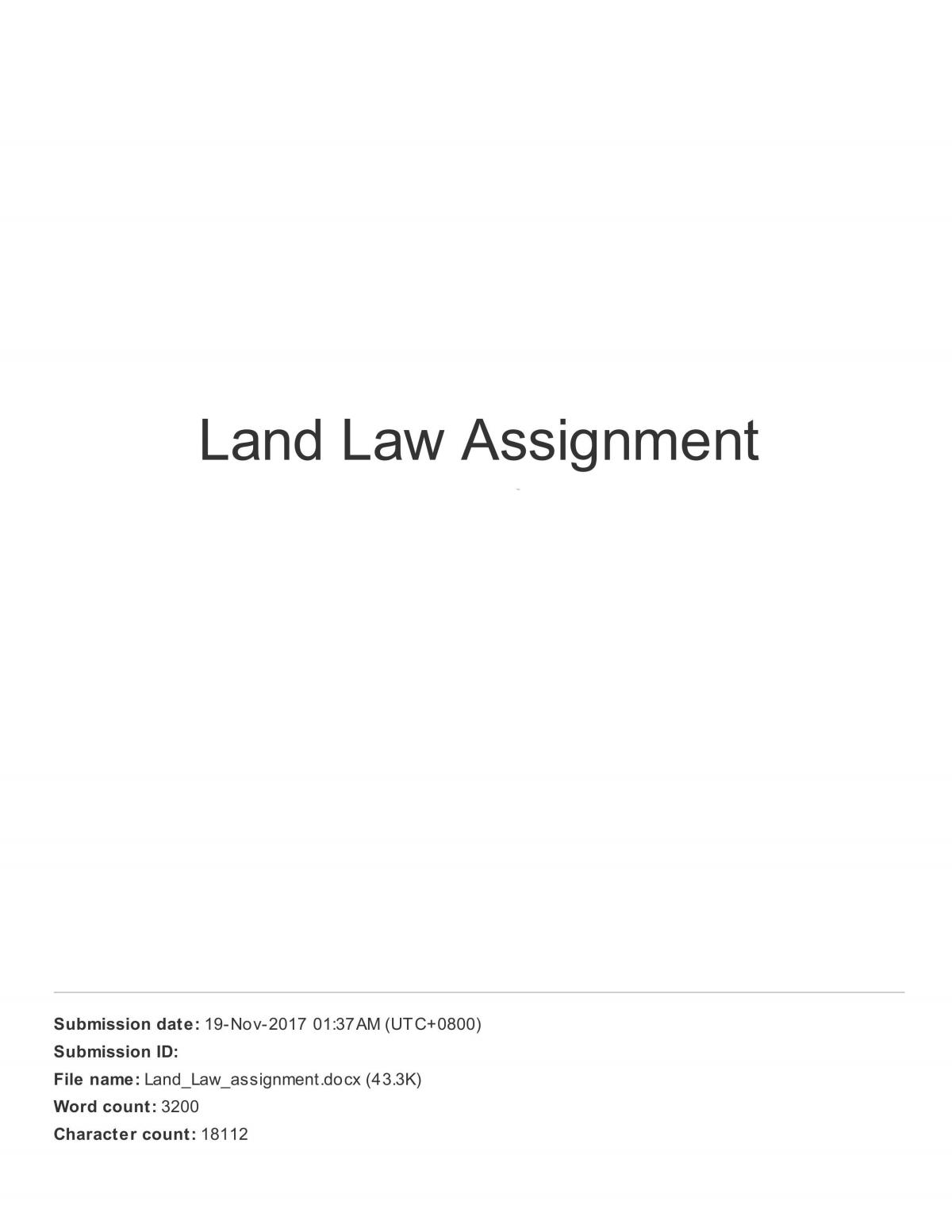 assignment meaning land law