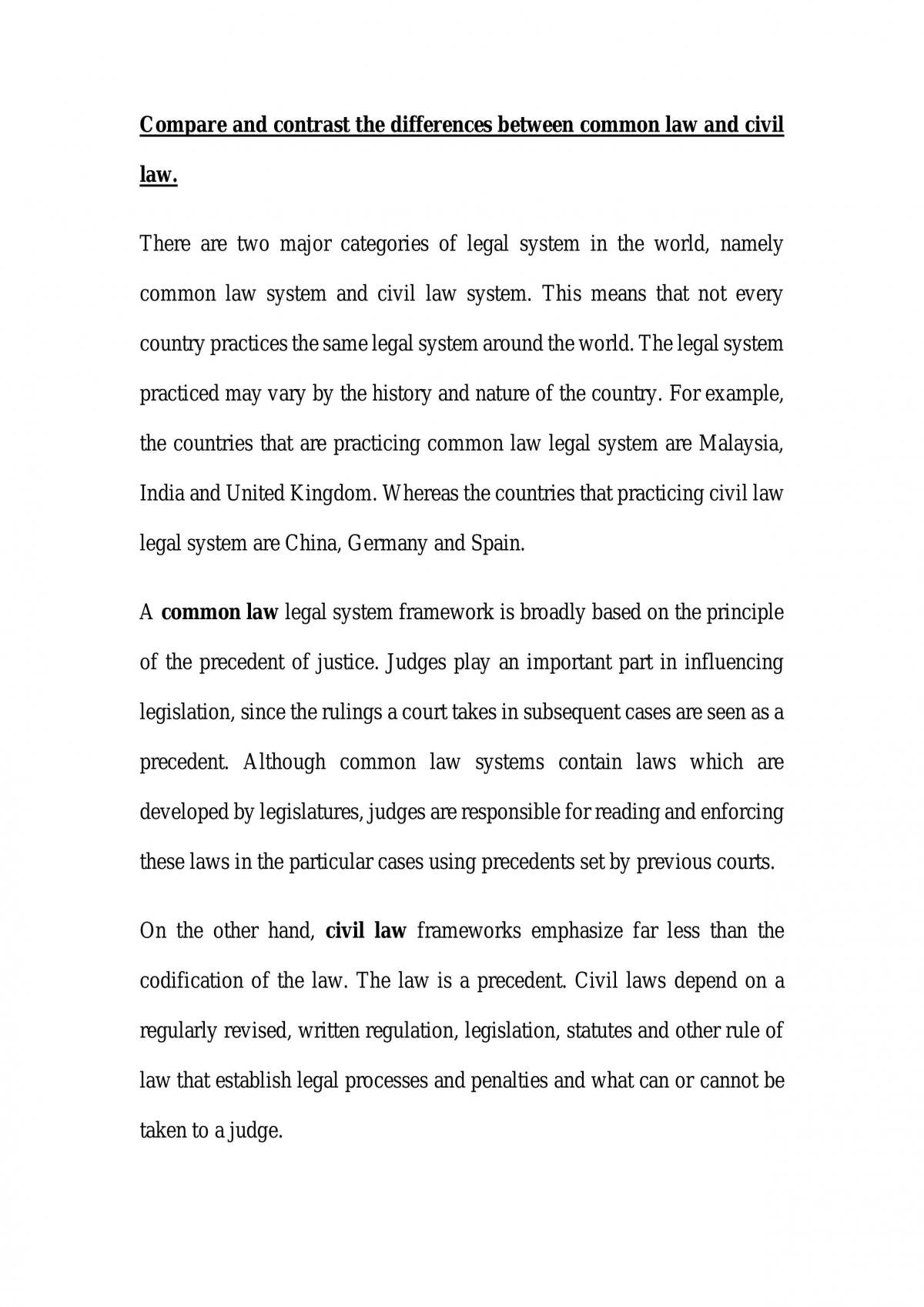 common law civil law essay