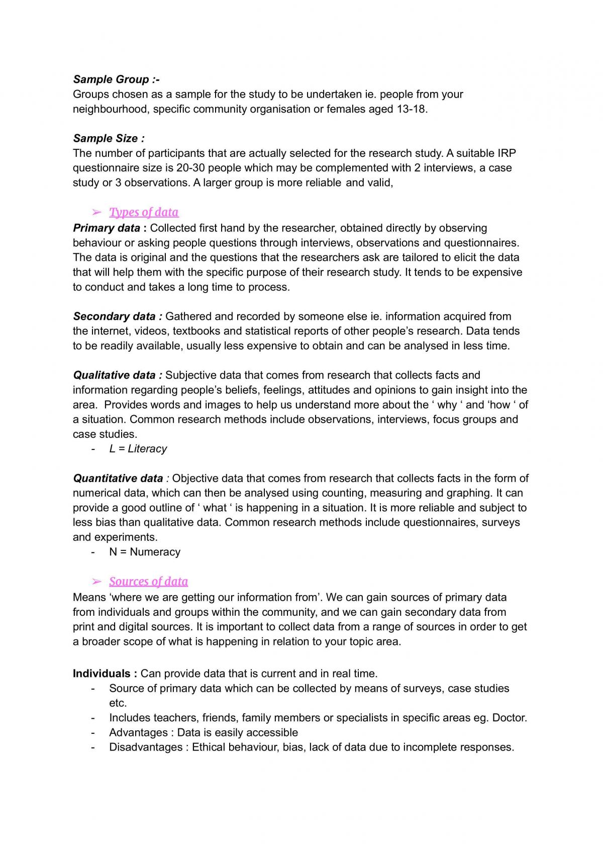 methodology of research summary