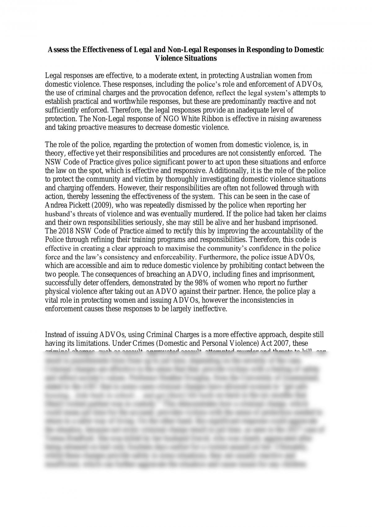 domestic violence essay abstract