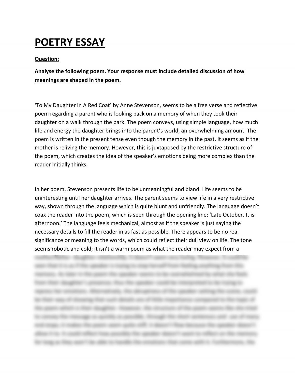 how to write an as level english literature poetry essay