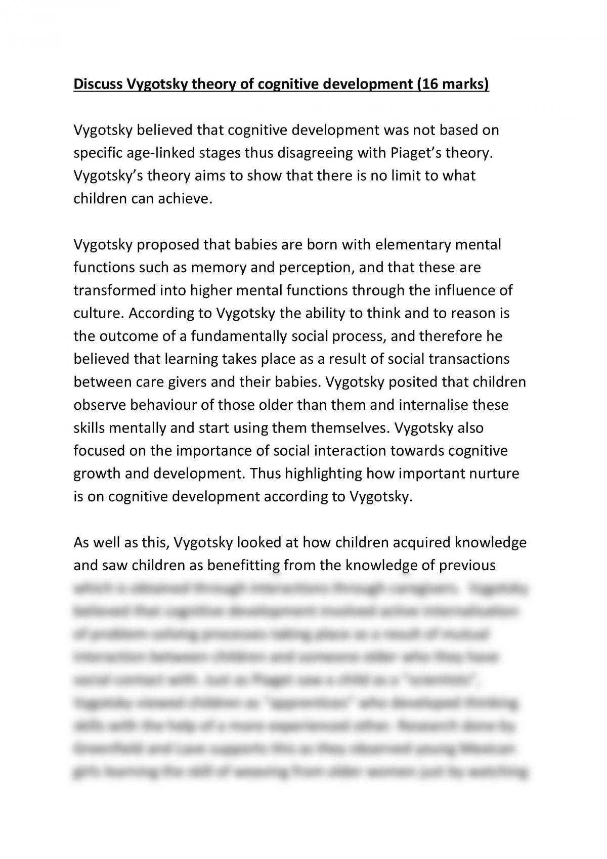 why is cognitive development important essay