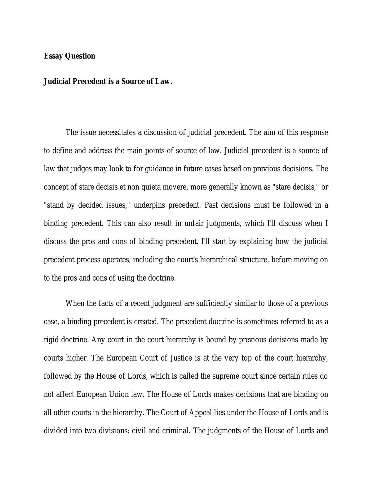 judicial-precedent-is-a-source-of-law-essay-la1031-legal-system-and