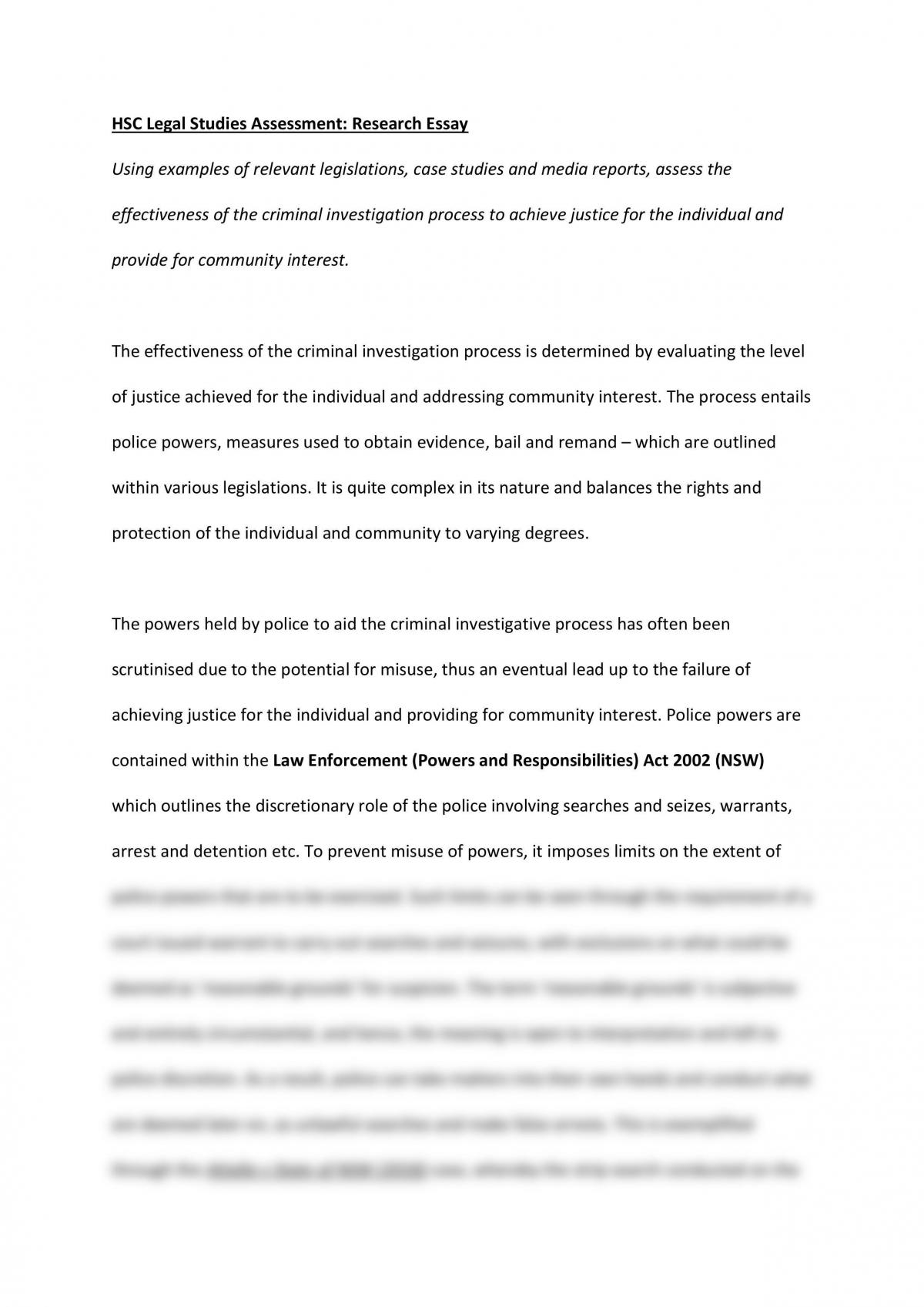 criminal investigation process essay