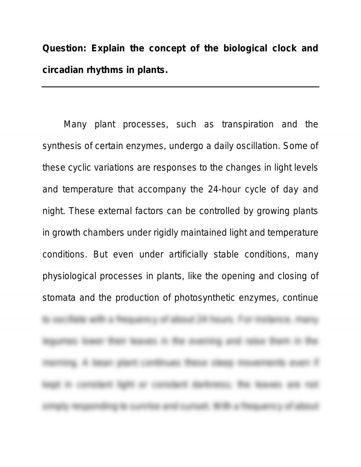 essay about biological clock