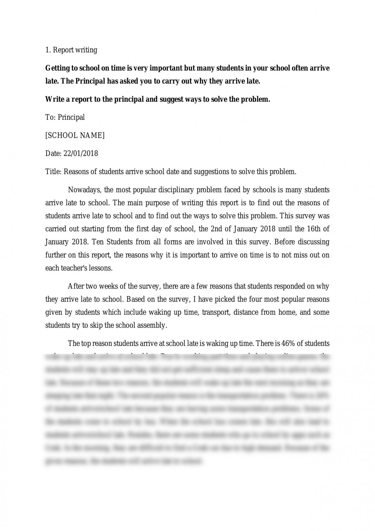 report writing essay examples