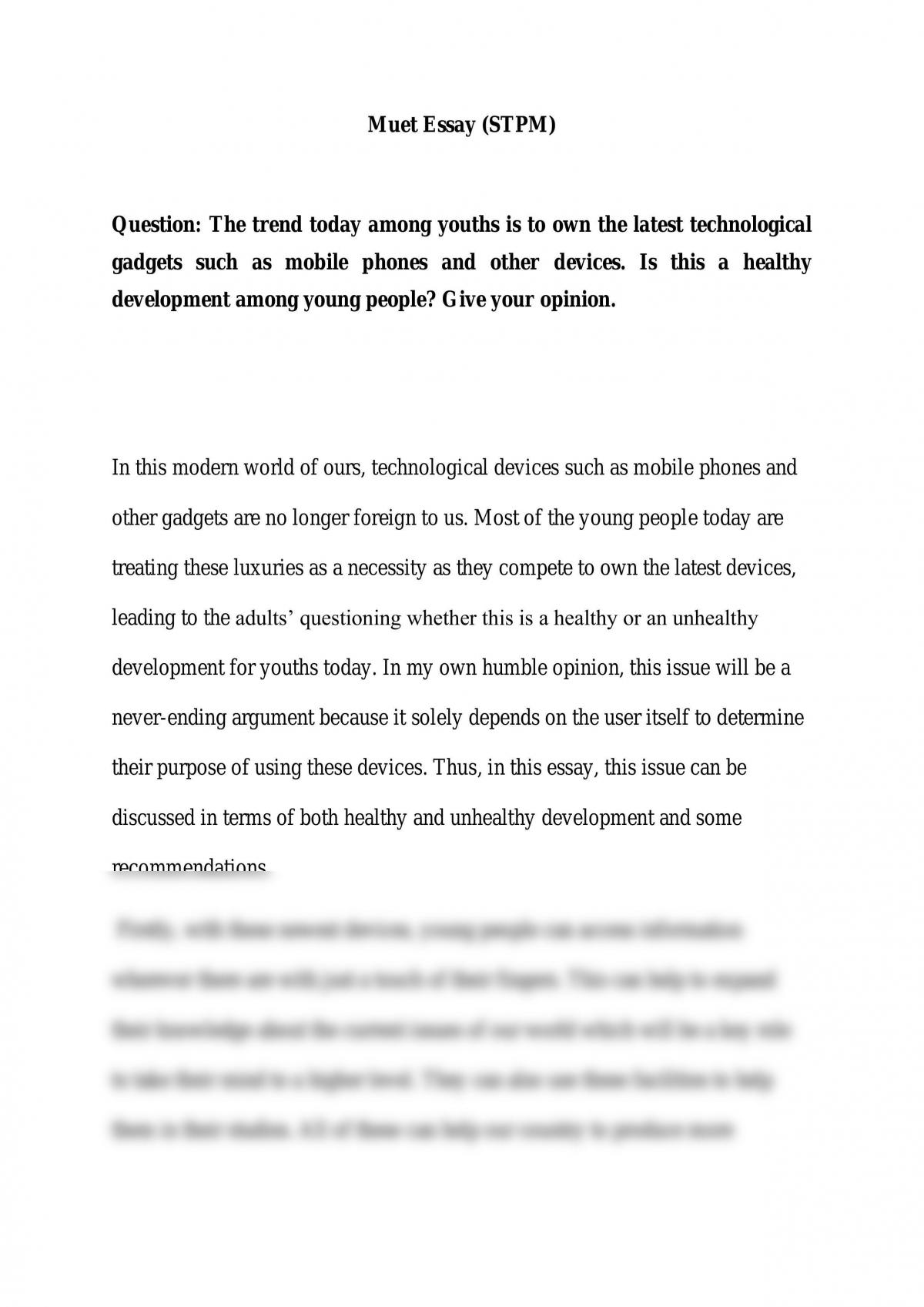 example essay for muet