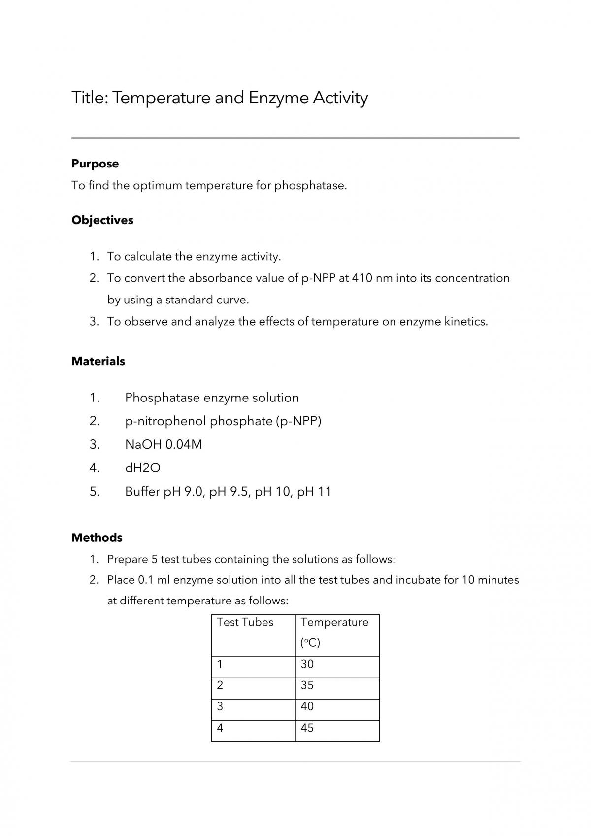 stpm biology experiment 4 enzyme activity