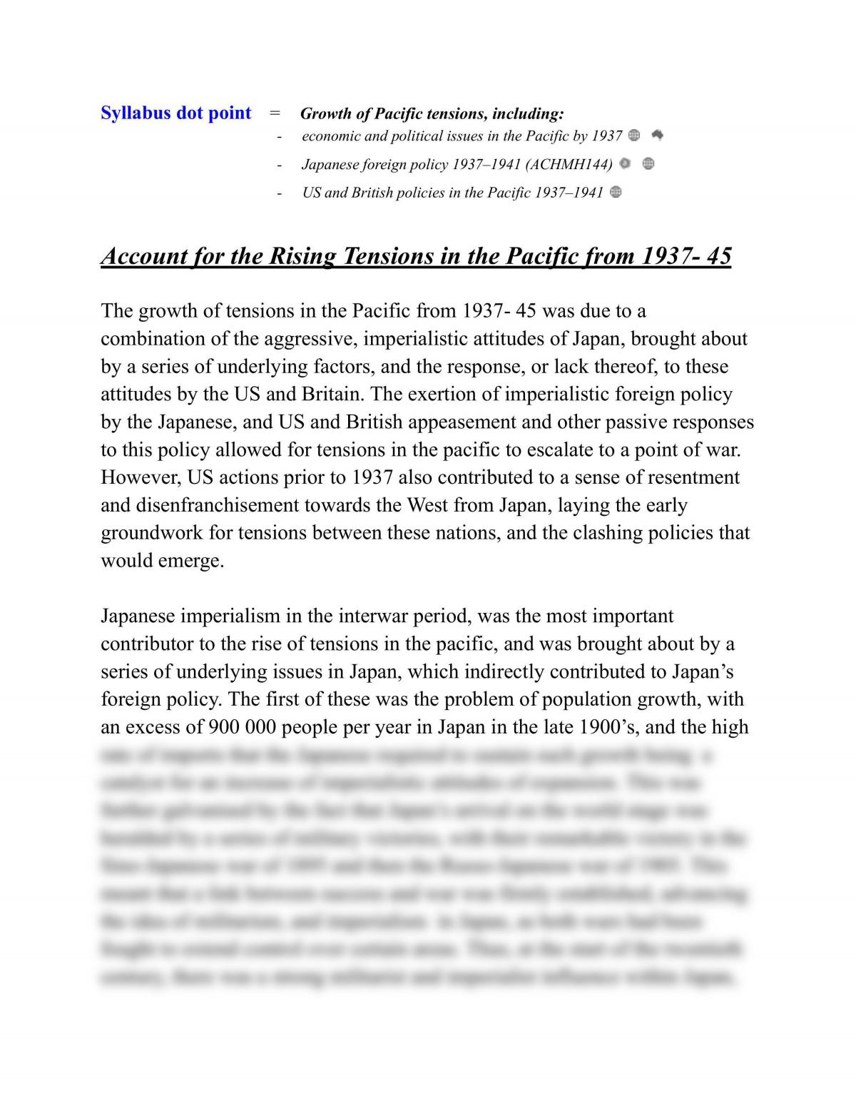 conflict in the pacific essay