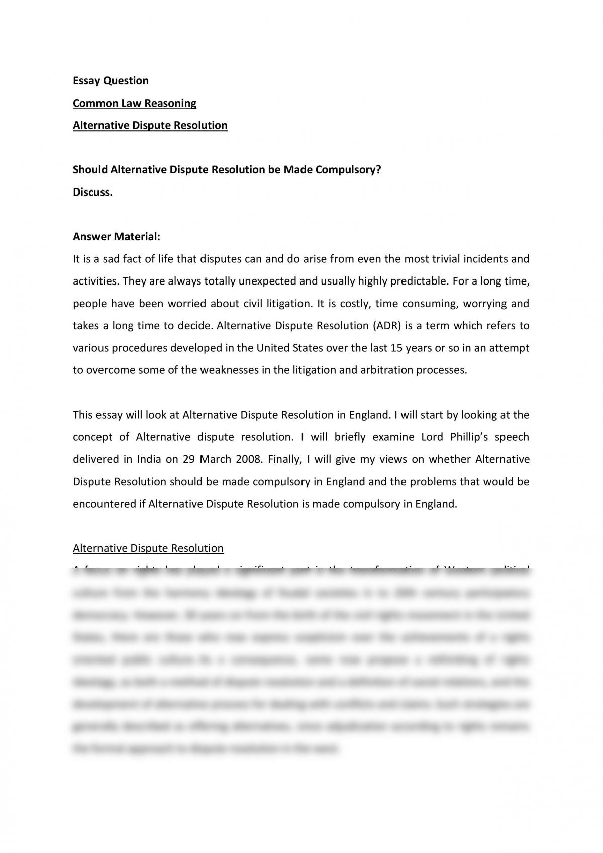 Alternative Dispute Resolution Clr 101 Common Law Reasoning Bac