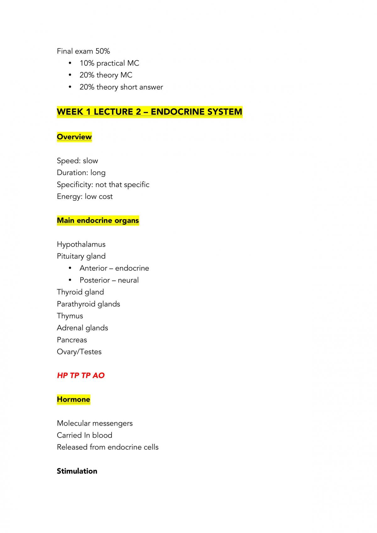 Human Physiology 2 Module 1 4 Notes Biol2044 Human Physiology 2 Body Systems Rmit Thinkswap 4345
