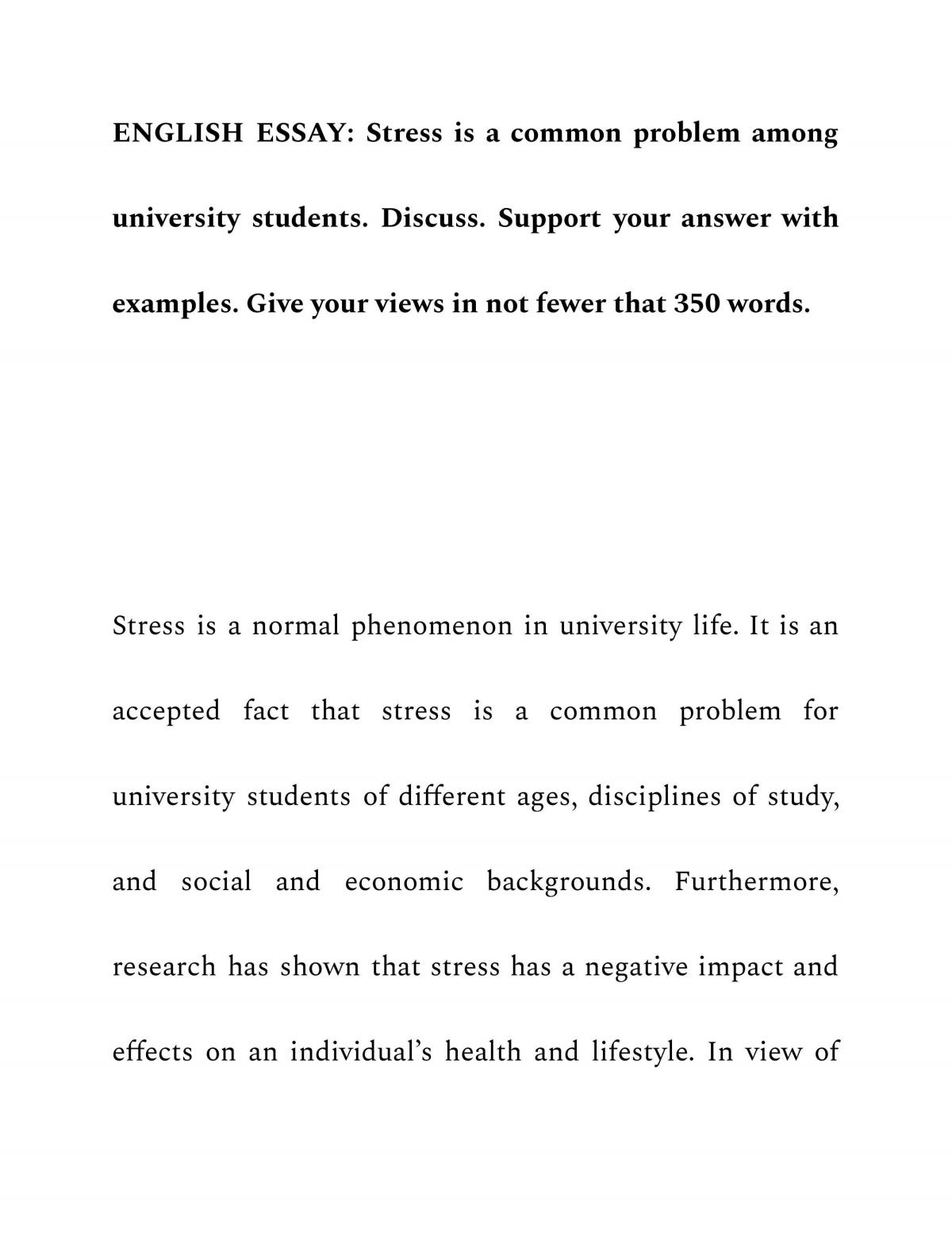 argumentative essay about student stress