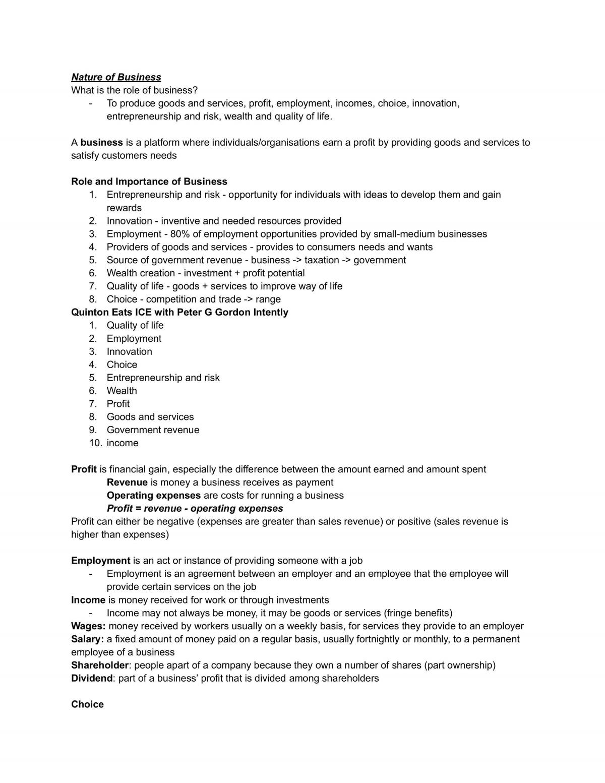 Preliminary Business Studies Notes | Business Studies - Year 11 HSC ...