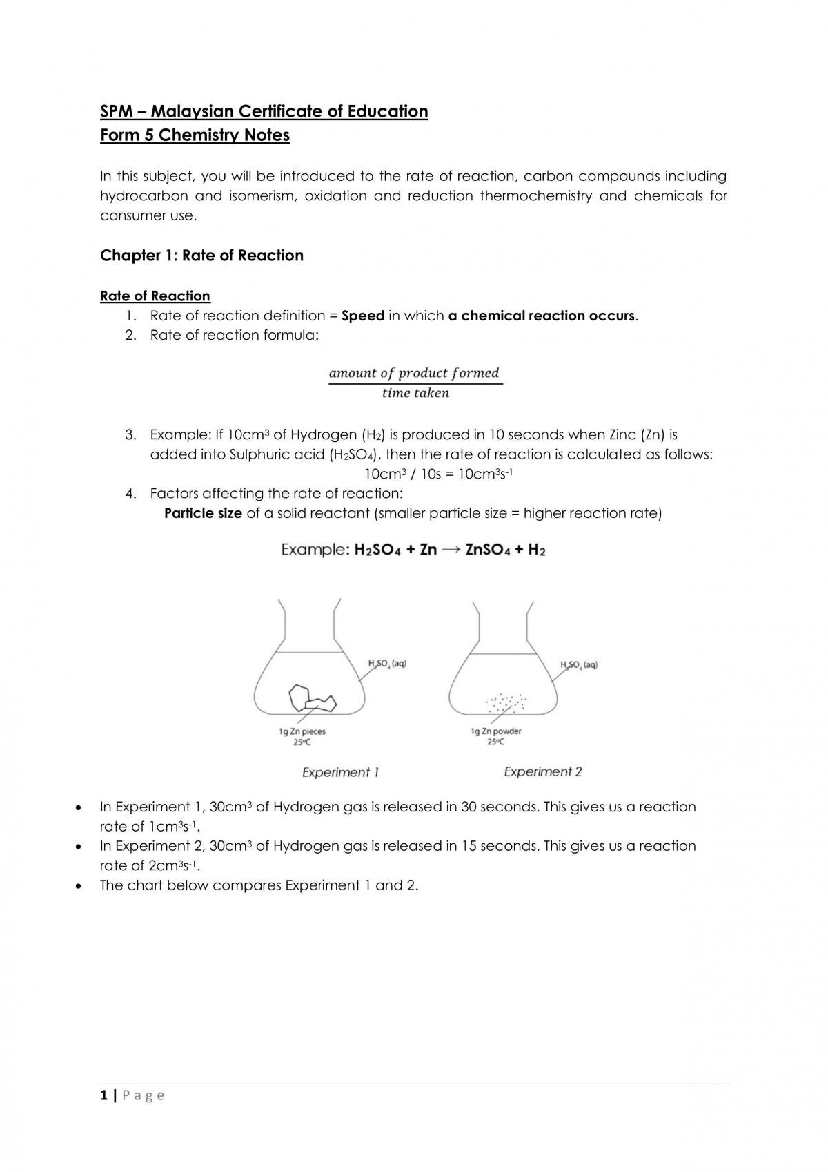 Form 5 Chemistry Notes  Chemistry  SPM  Thinkswap