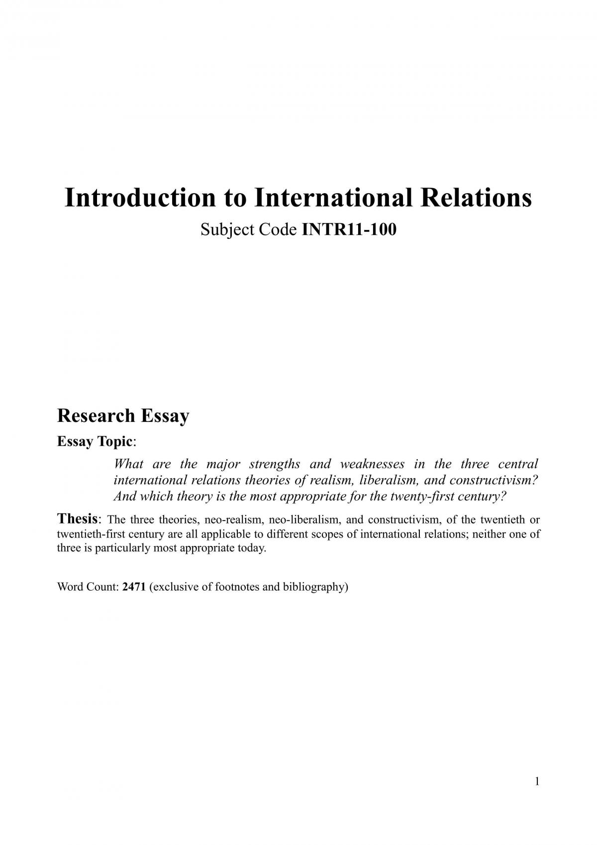 thesis topic for international relations