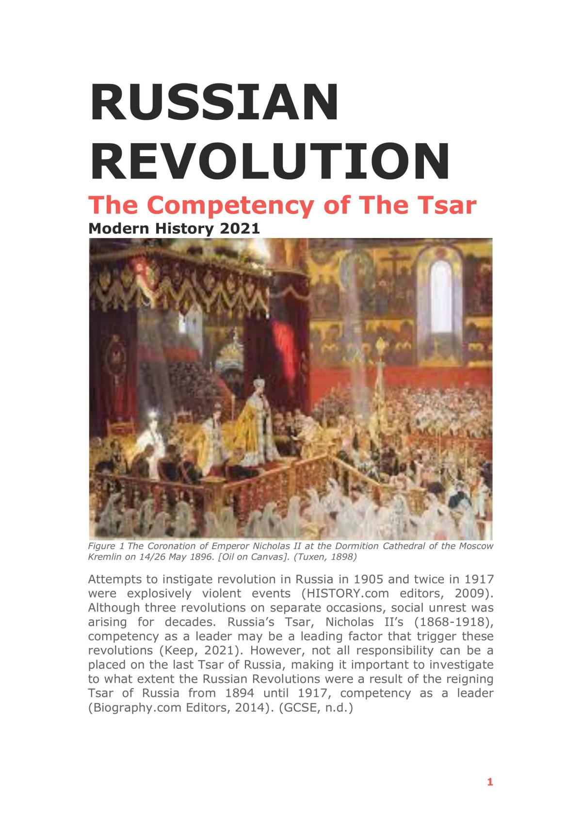 titles for russian revolution essay