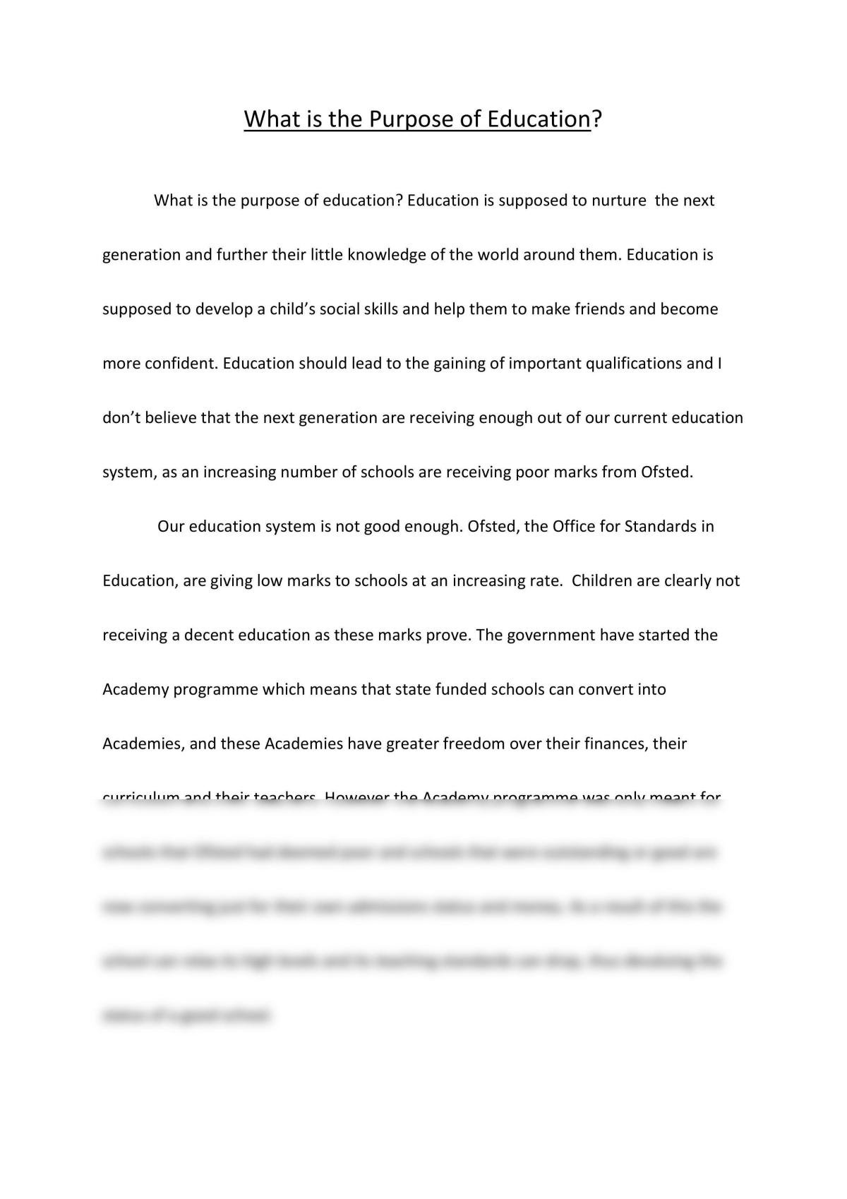 essay on education for class 8