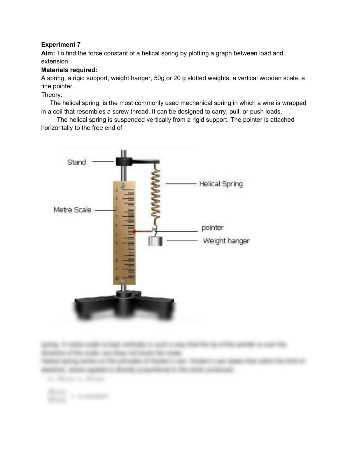 helical spring experiment procedure