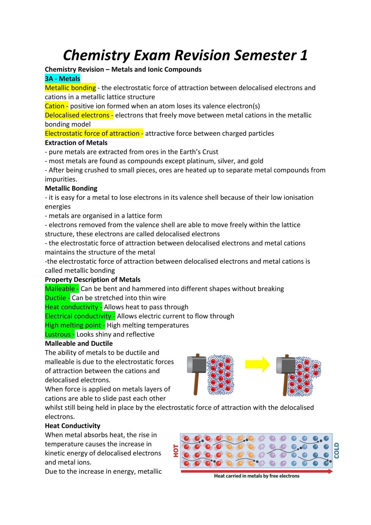 Pre IGCSE Chemistry notes pdf free download