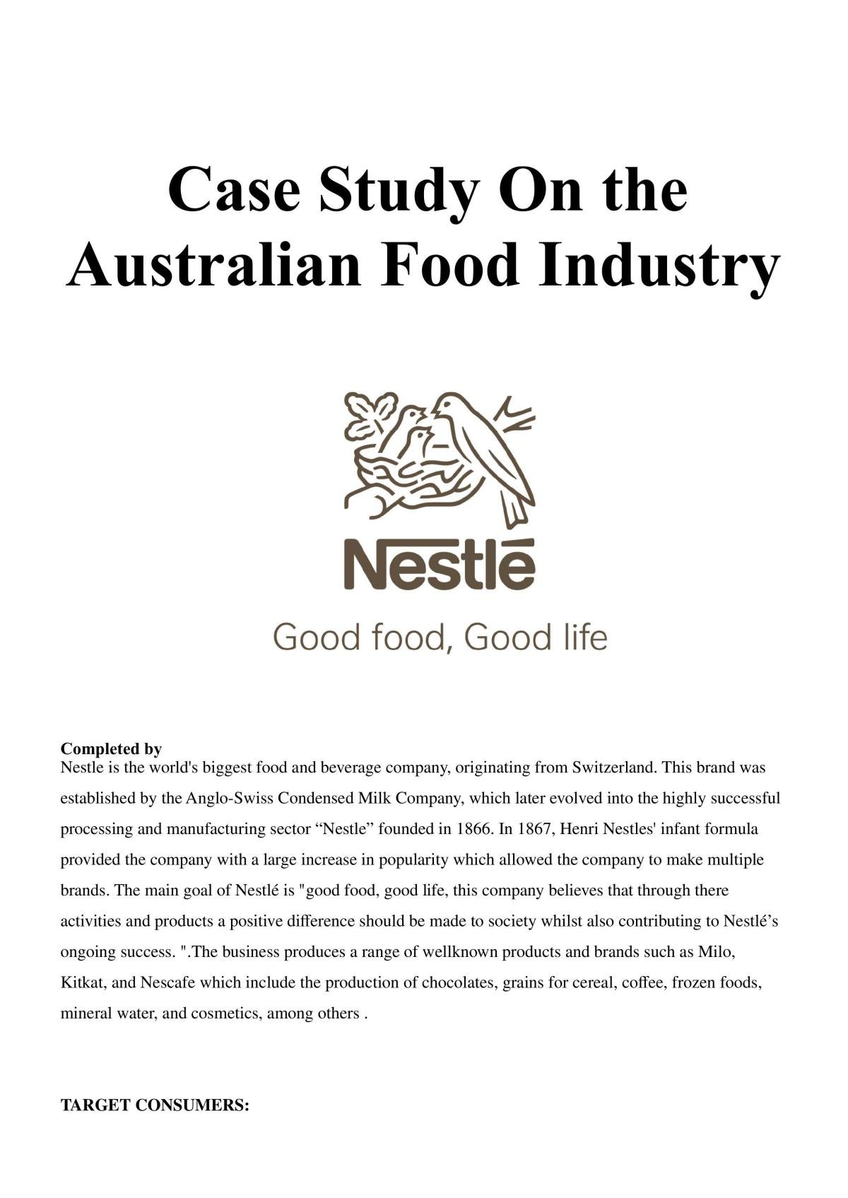food company case study