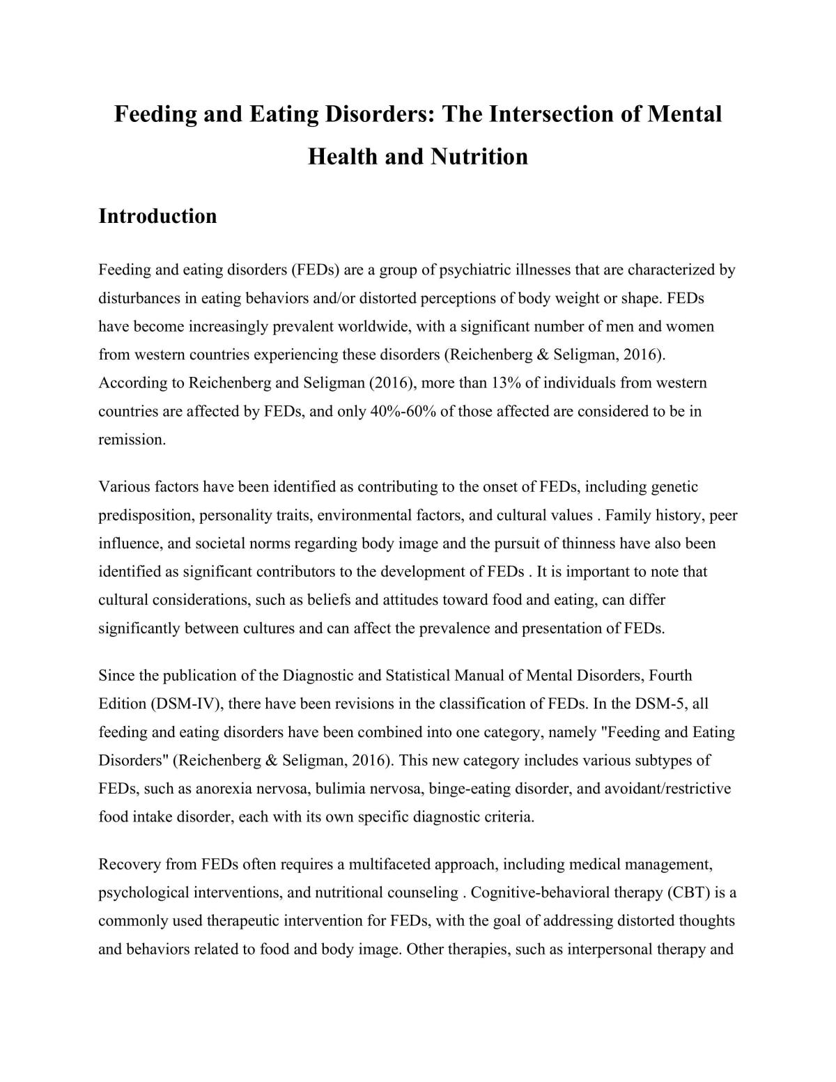 Feeding and Eating Disorders: The Intersection of Mental Health and ...