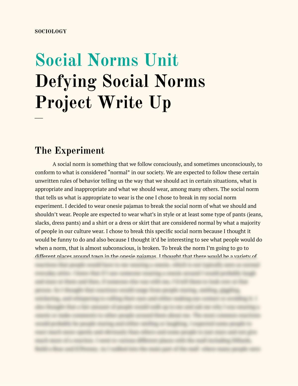 social norms thesis