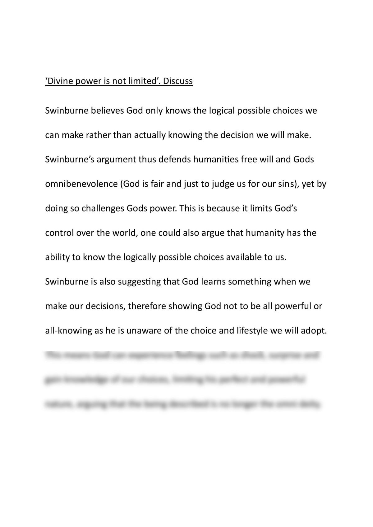 nature of god essay