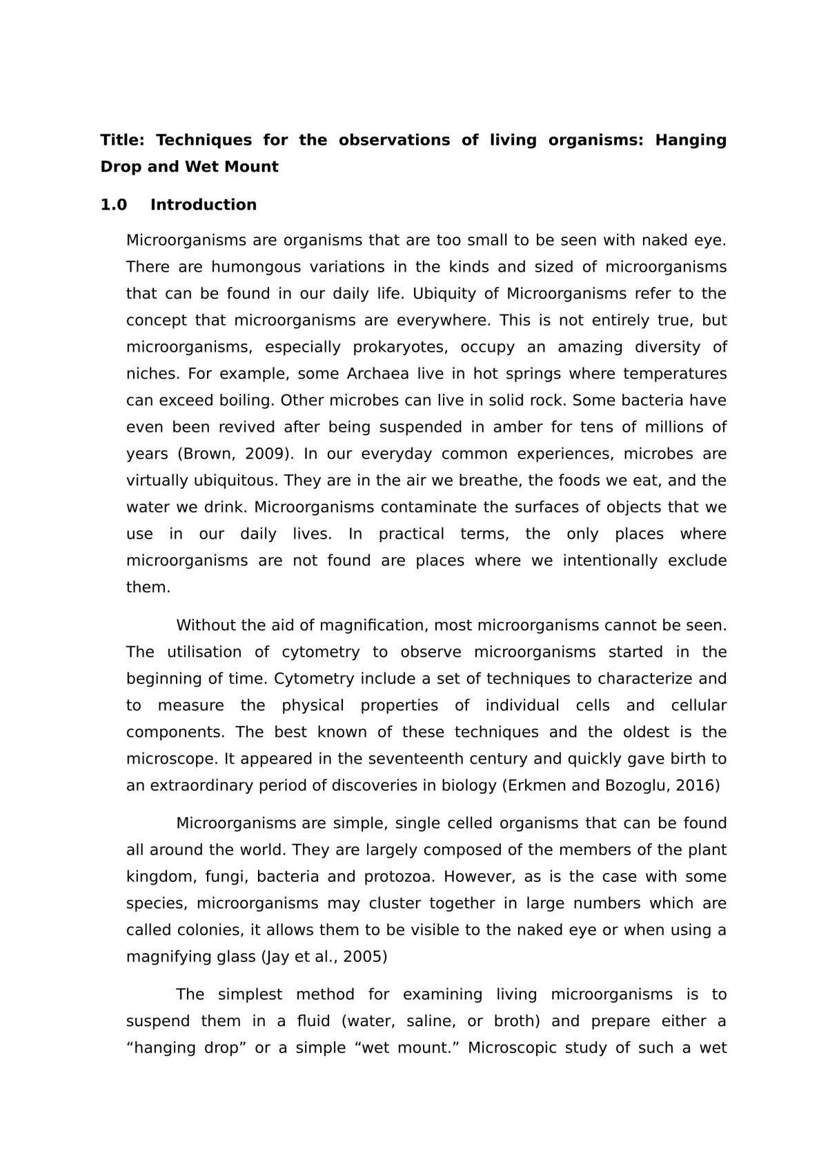 Techniques For The Observations Of Living Organisms Hanging Drop And Wet Mount Nt20203 Food 2332