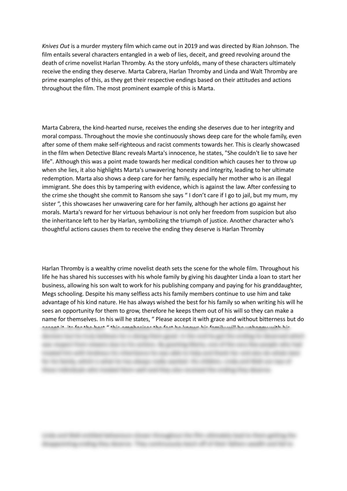 knives out review essay