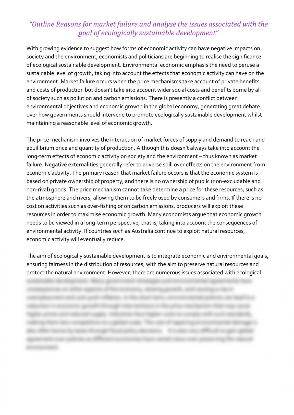environment and economic growth essay