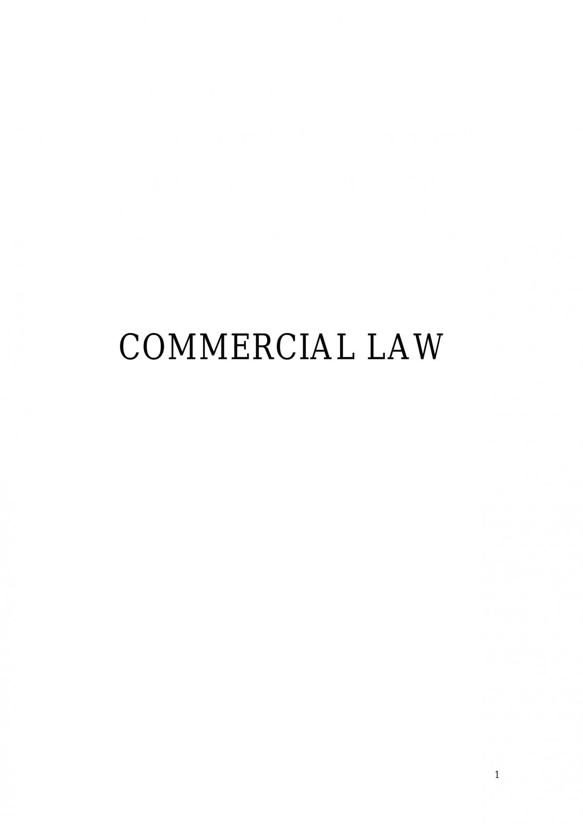 commercial law assignment topics
