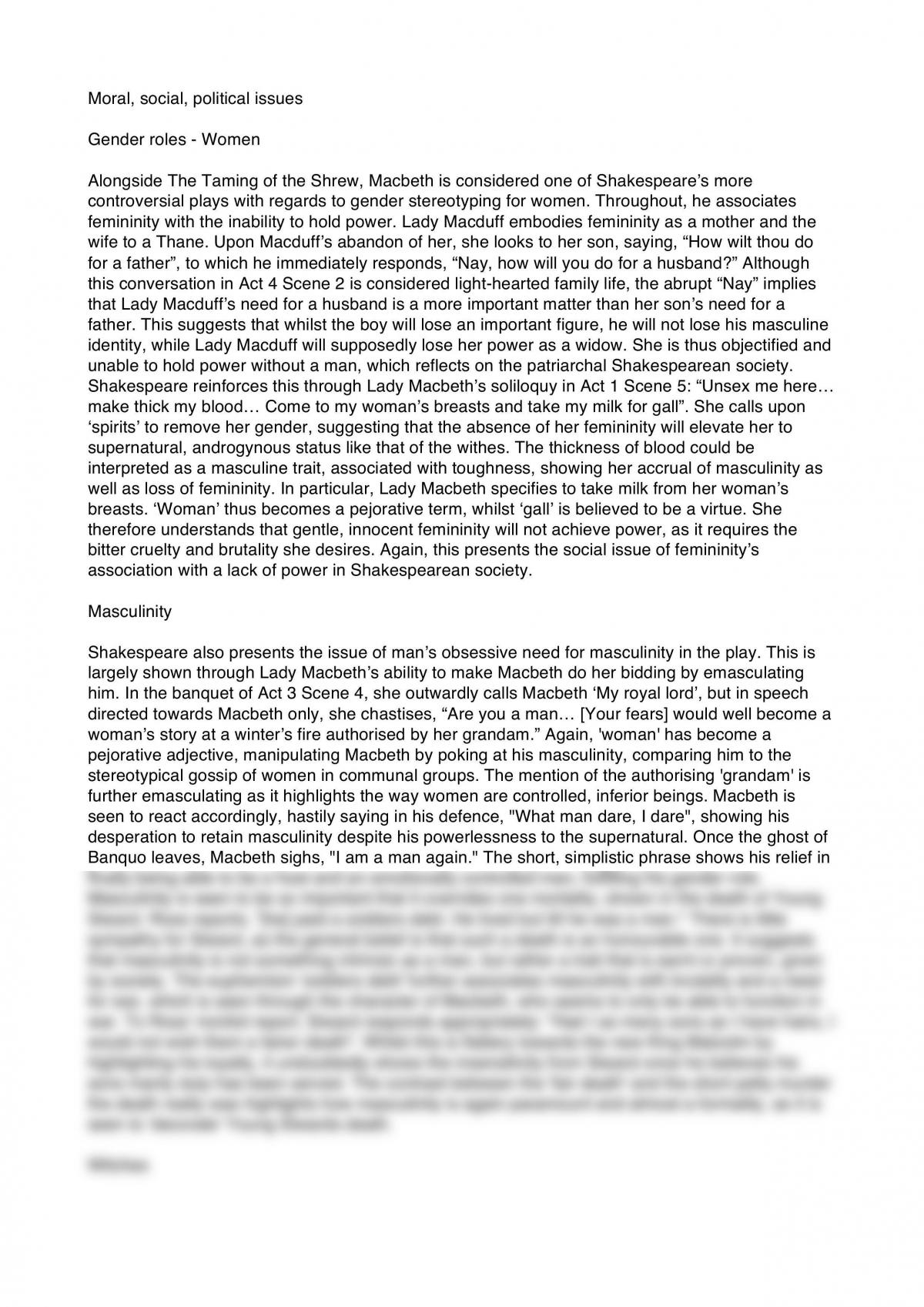 macbeth essay structure pdf