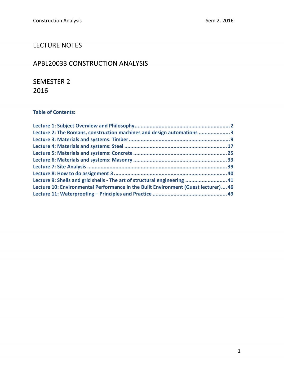 assignment 3 construction analysis