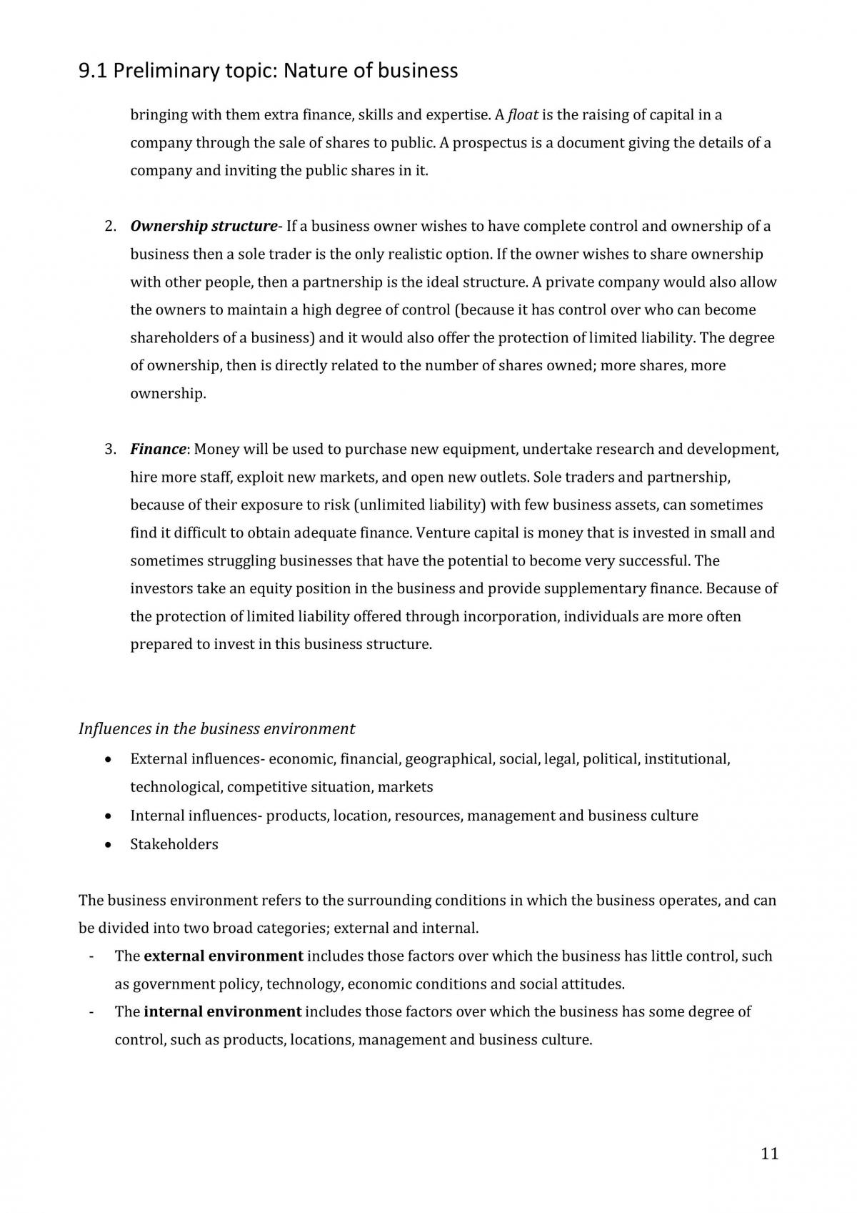 Year 11 Business Studies Topic 1 - Nature of Business | Business ...