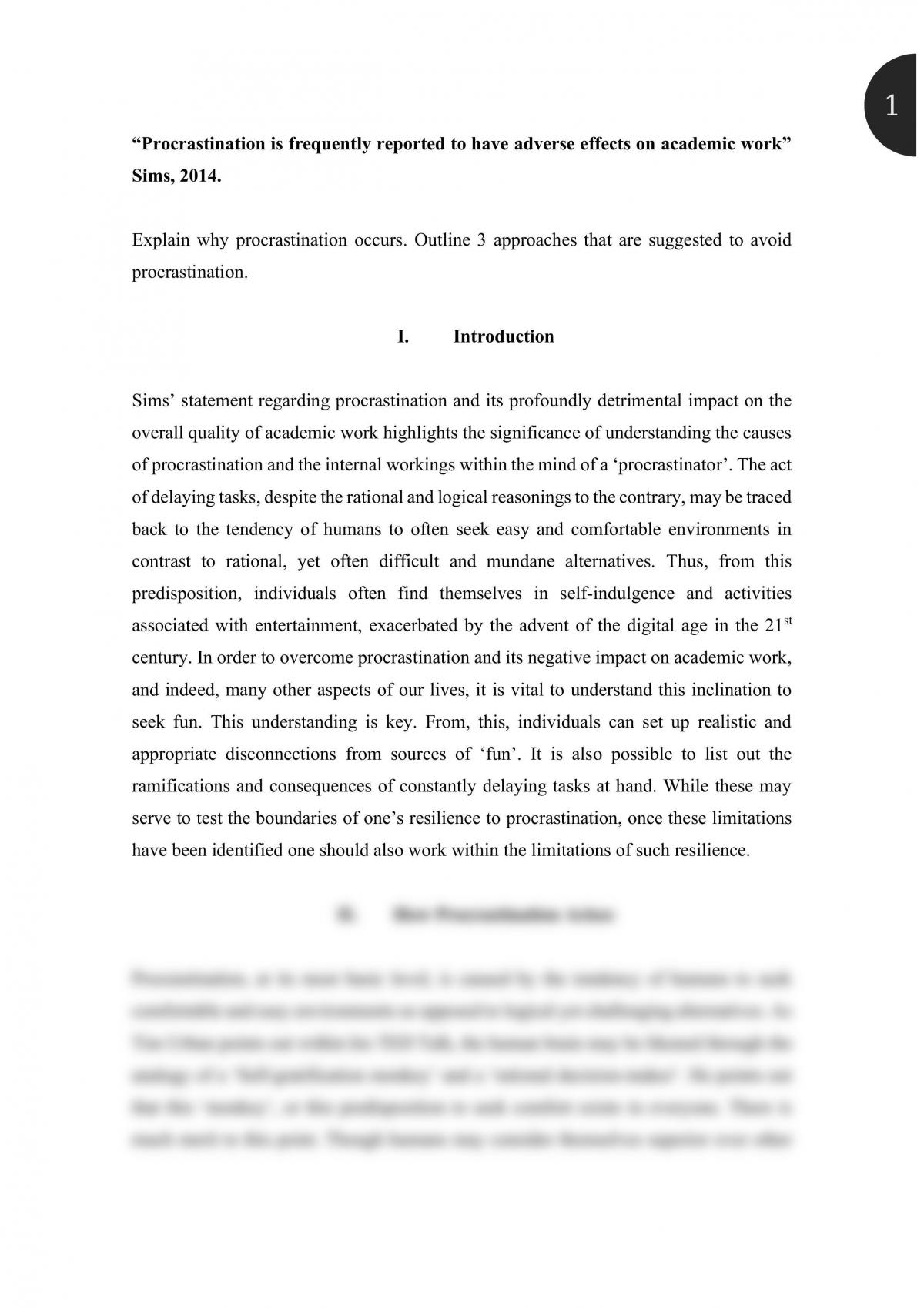 procrastination research paper conclusion