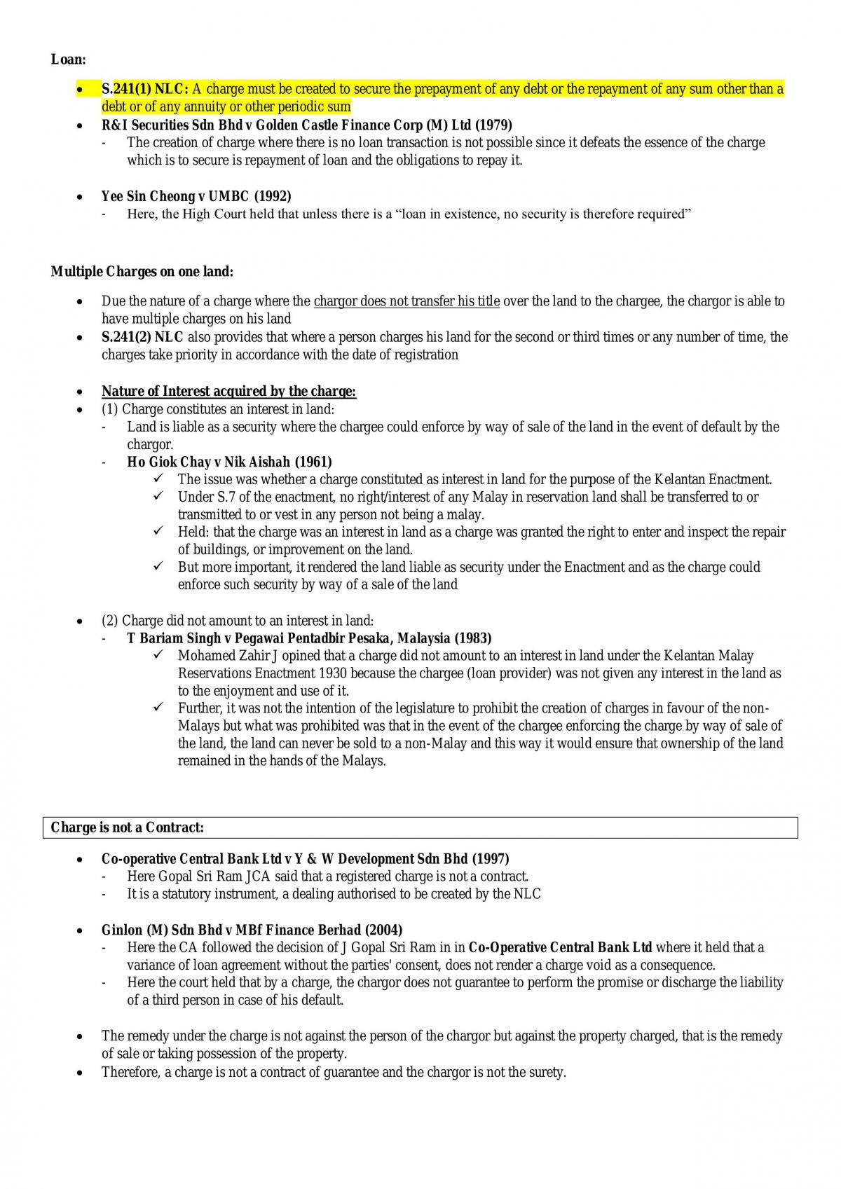 Land Law Iii Notes Law62104 Land Law Iii Taylors Thinkswap