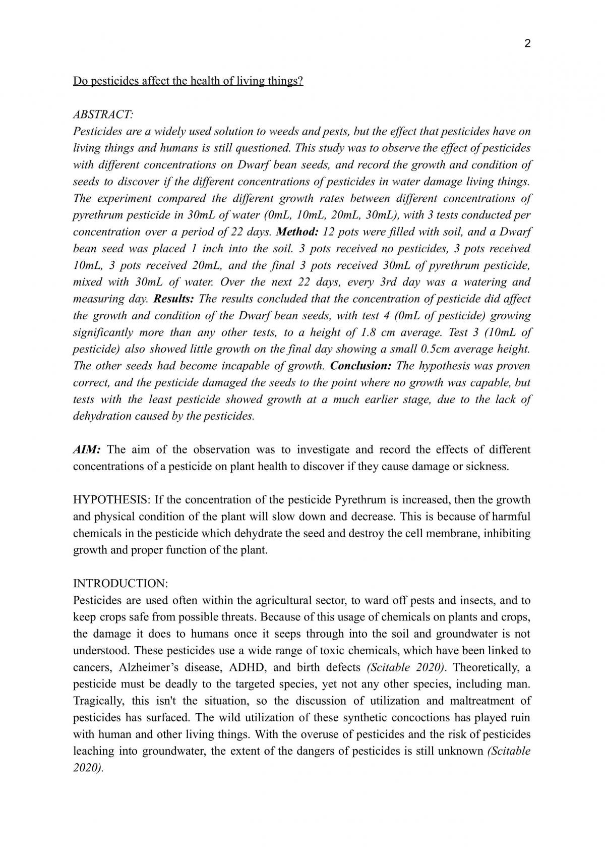 essay on use of pesticides