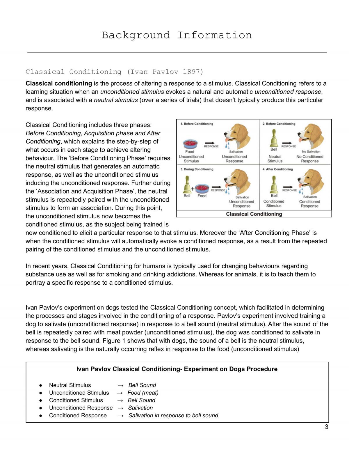 Classical Conditioning (notes from Clicker Expo)