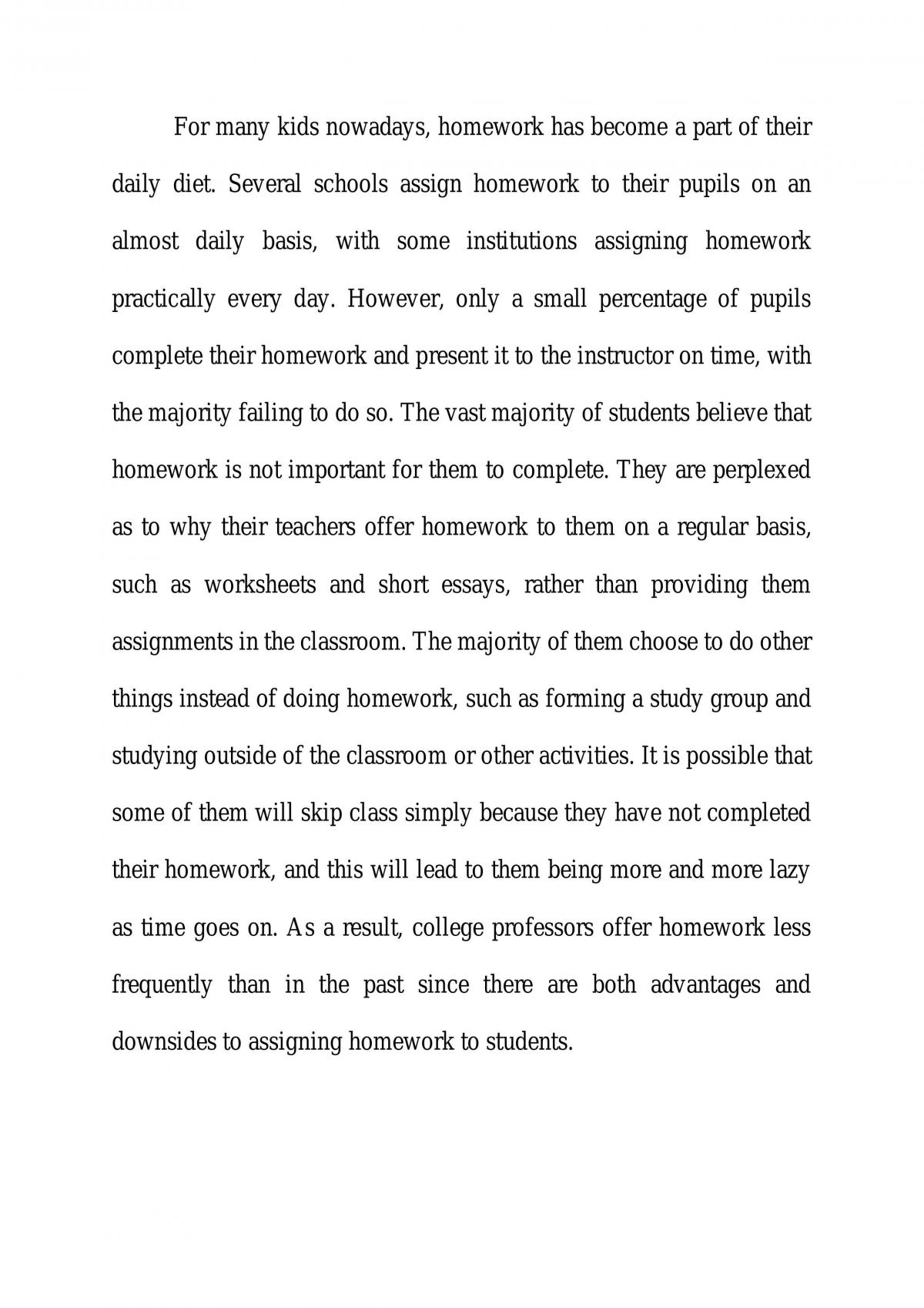 short essay on homework advantages and disadvantages
