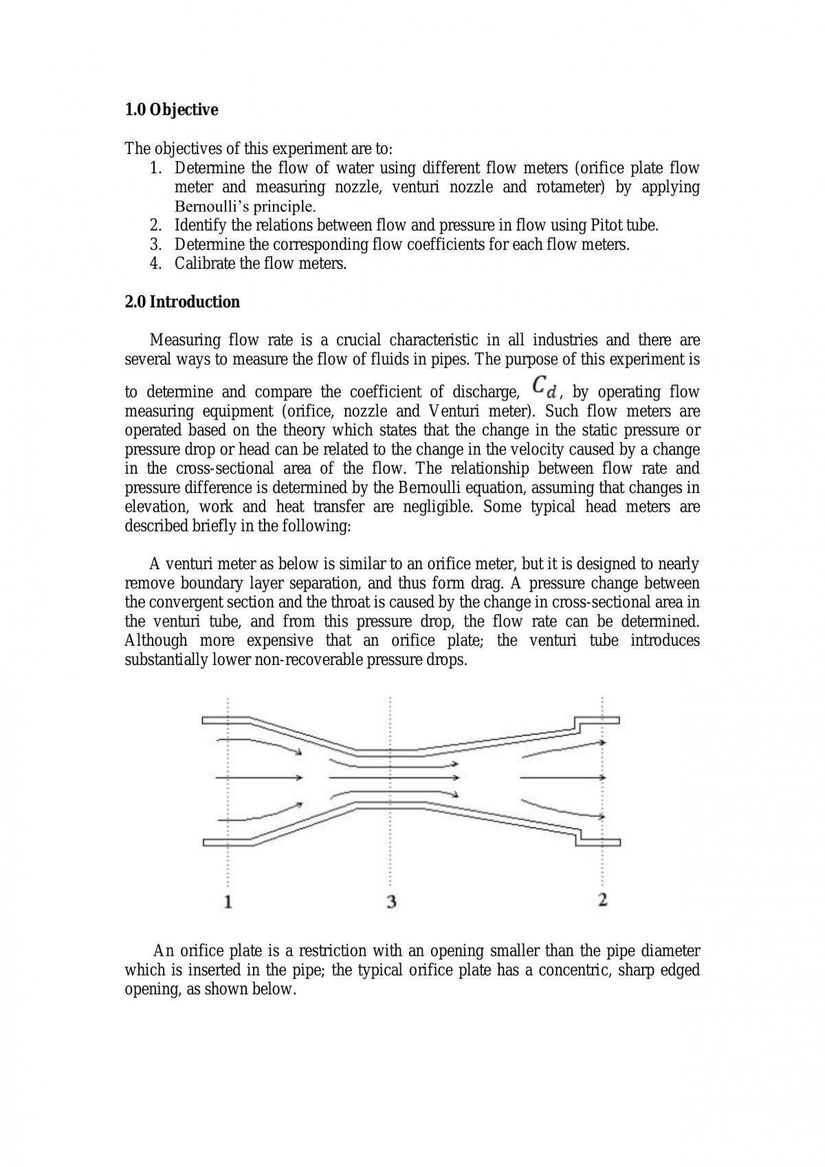 conclusion of flow measurement experiment