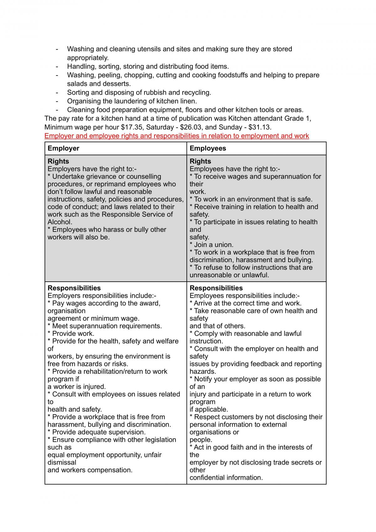 Hospitality 'Industry' Study Notes | Food Technology - Year 12 HSC ...