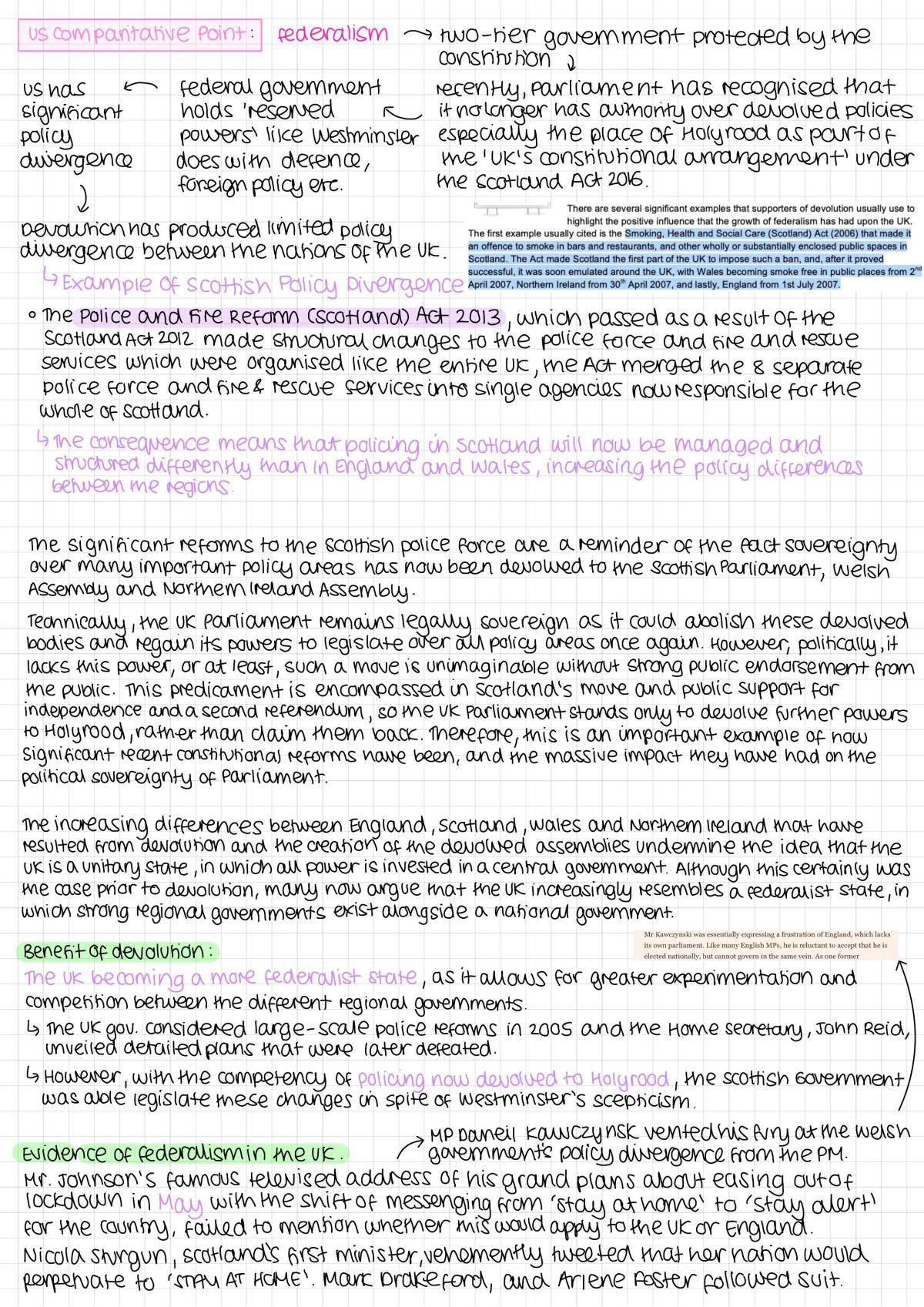 Devolution Politics A Level A Levels AQA Thinkswap