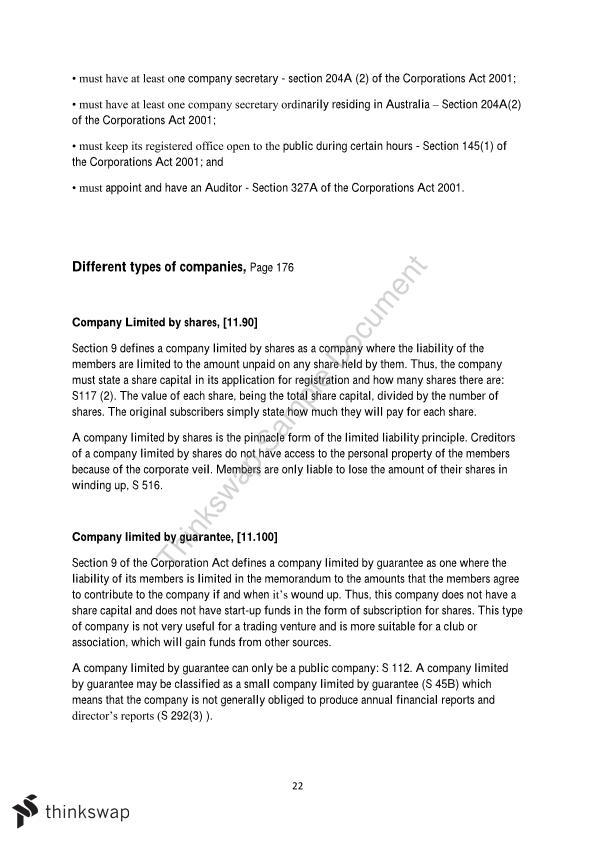 Business Law Case Notes MLC101 Law for Commerce Deakin Thinkswap