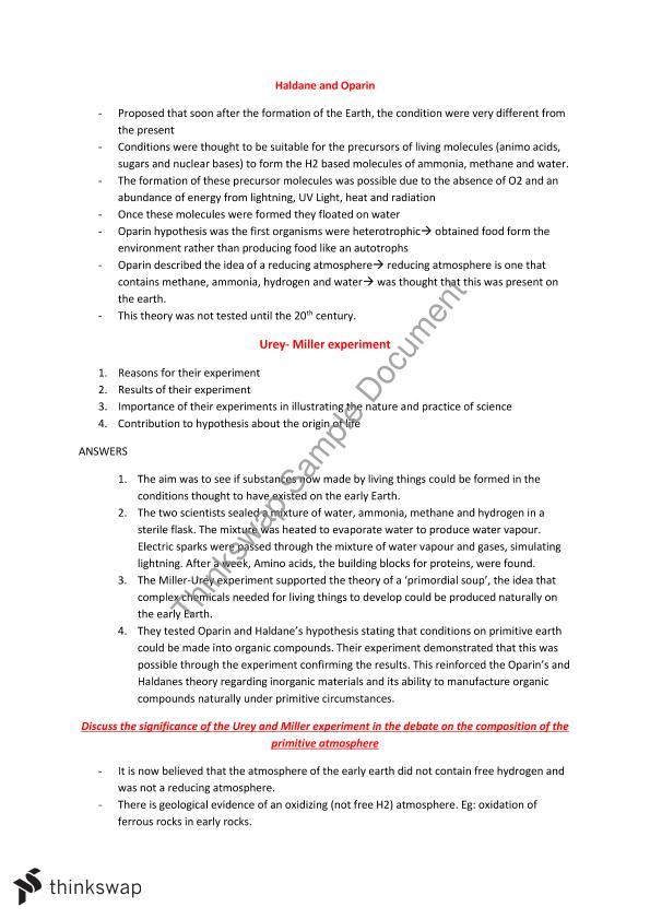 Biology Notes | Biology - Year 11 HSC | Thinkswap