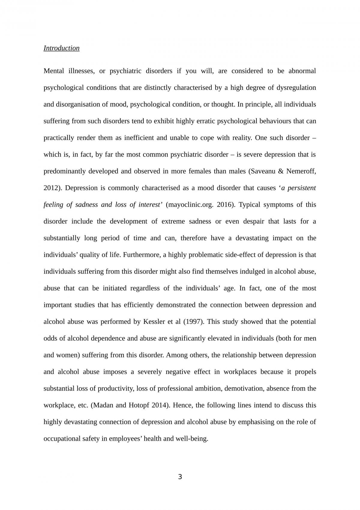 depression essay pdf