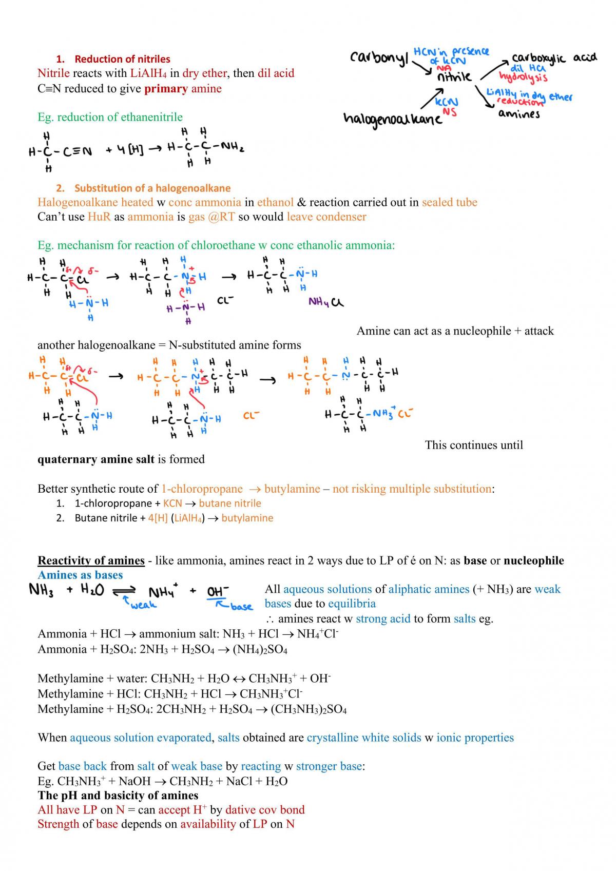 Full Edexcel A level organic chemistry notes Chemistry A Level