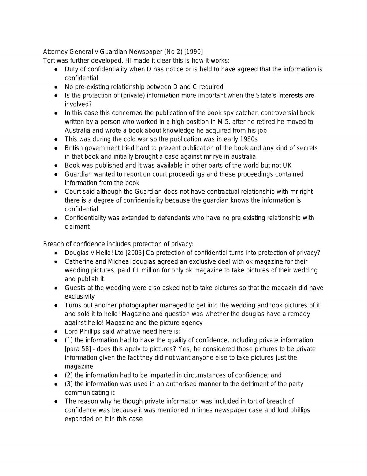 Tort law notes LAW 5016B The Law of Tort UEA Thinkswap